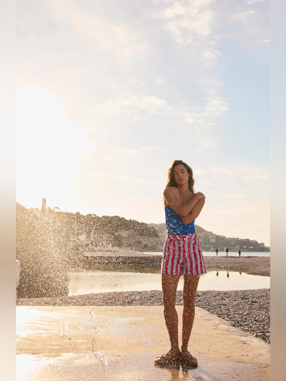 NEW Zara Striped High-Waist mom Shorts Size 2 XS